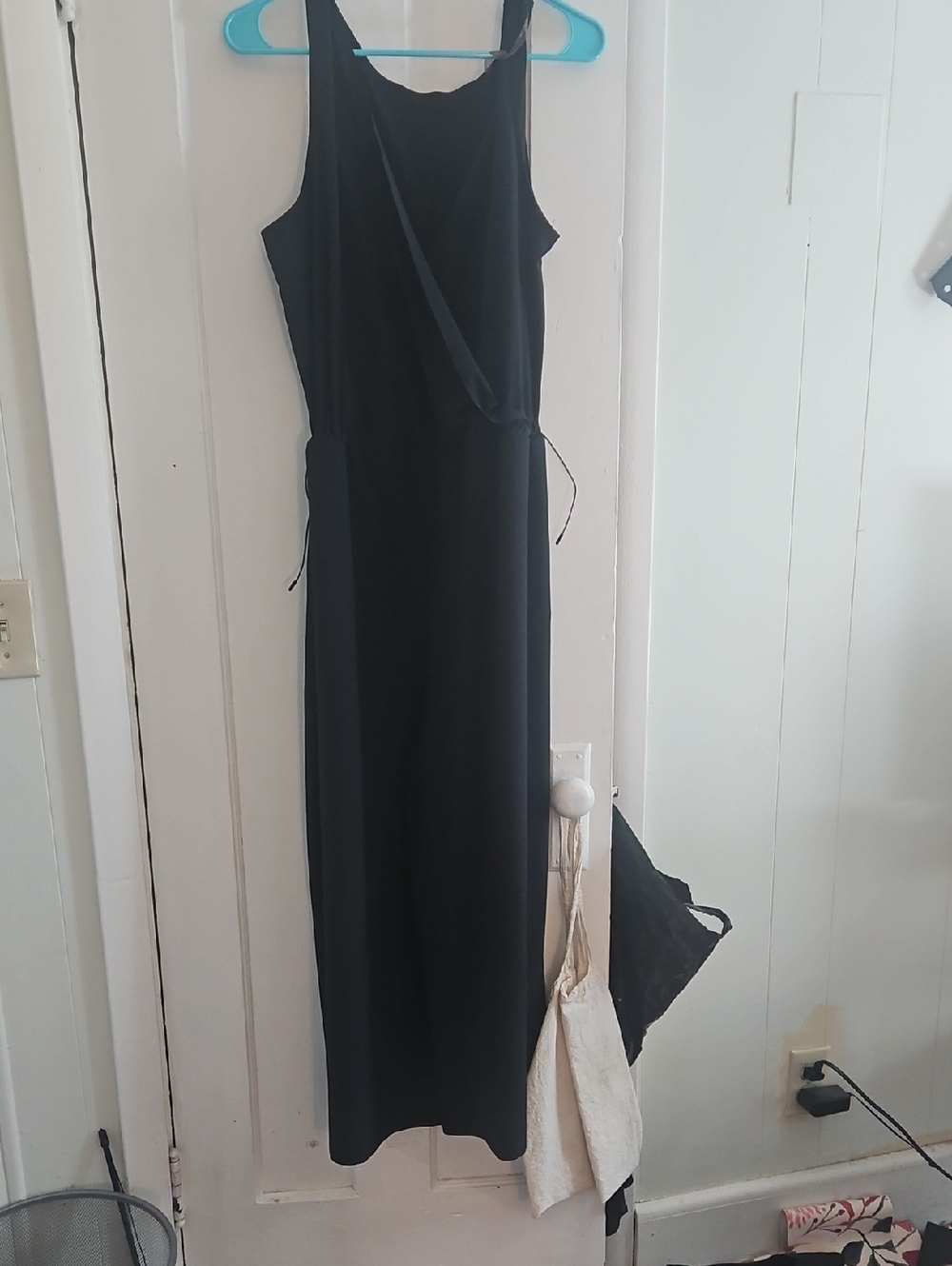 Title Nine Black Sleeveless Getaway Jumpsuit Dress Side Tie